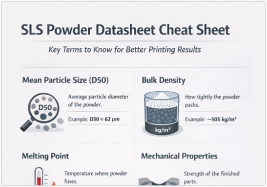 How to Read an SLS Powder Datasheet (And What Really Matters)